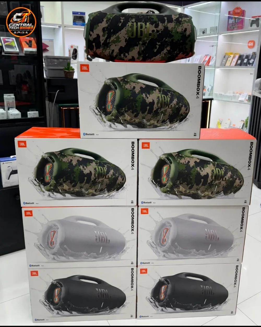 Linha JBL Boombox nas mídias enviadas pela loja
